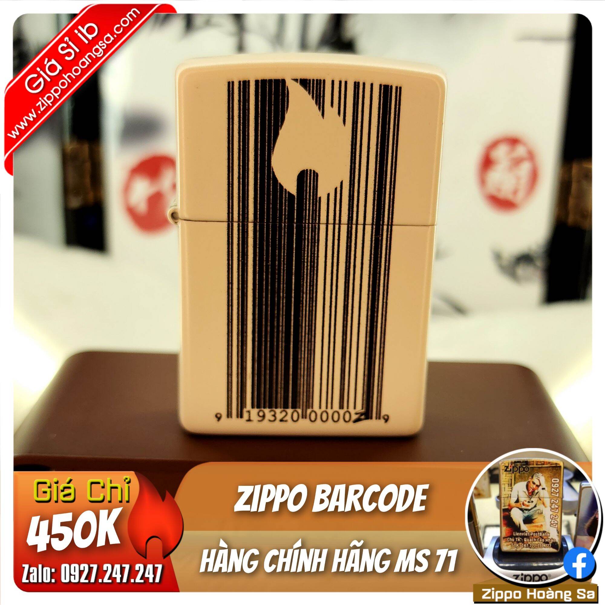 Zippo barcode - Bật lửa Zippo chính hãng MS 71