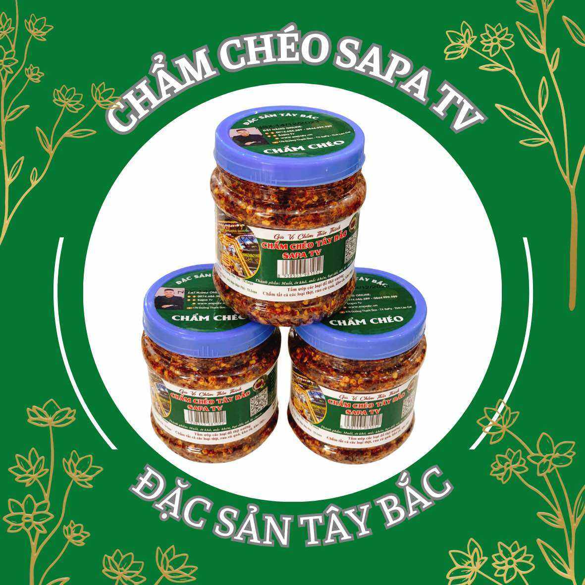 Combo 3 Hủ Chẩm Chéo SAPA TV - Đặc Sản Tây Bắc - Nước Chấm Mắc Khén Hạt Dổi.