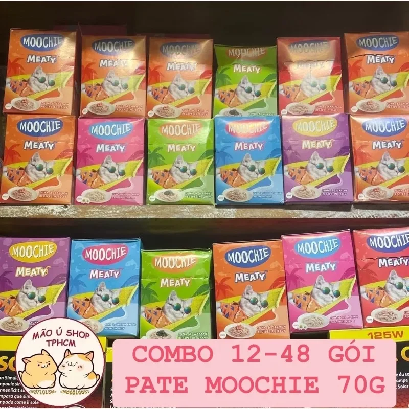 Pate moochie meaty thái lan gói 70g - hỗ trợ tiêu bùi lông
