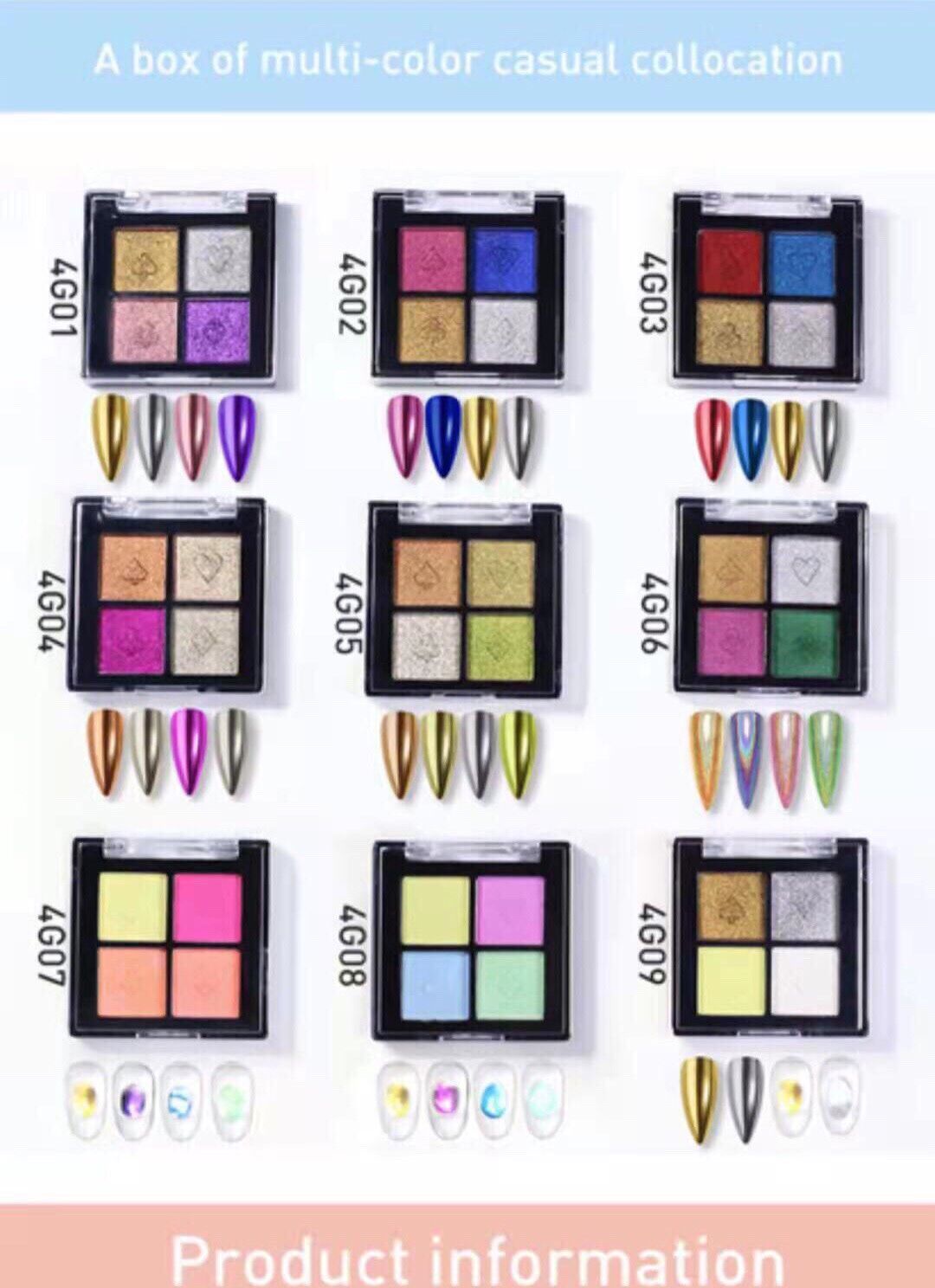 Set tráng gương 4 màu, tráng gương nén
