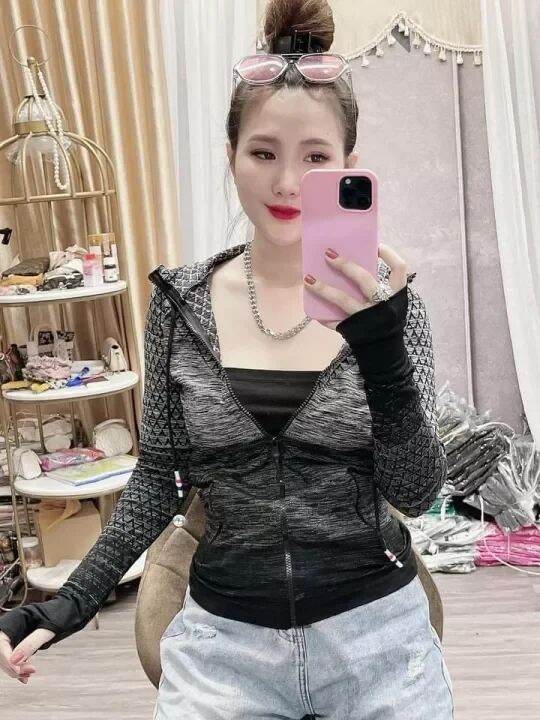 Áo khoác dài tay thể thao nữ ôm body