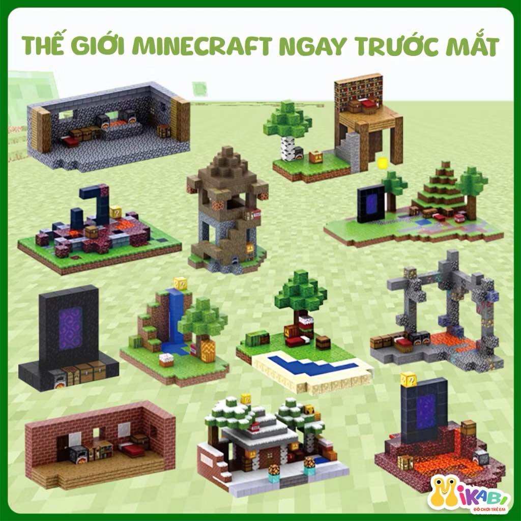 Đồ chơi khối từ tính Minecraft DIY, khối xây dựng mô hình giáo dục trẻ em. Đòi chơi lắp ráp xếp hình sáng tạo phát triển trí thông minh