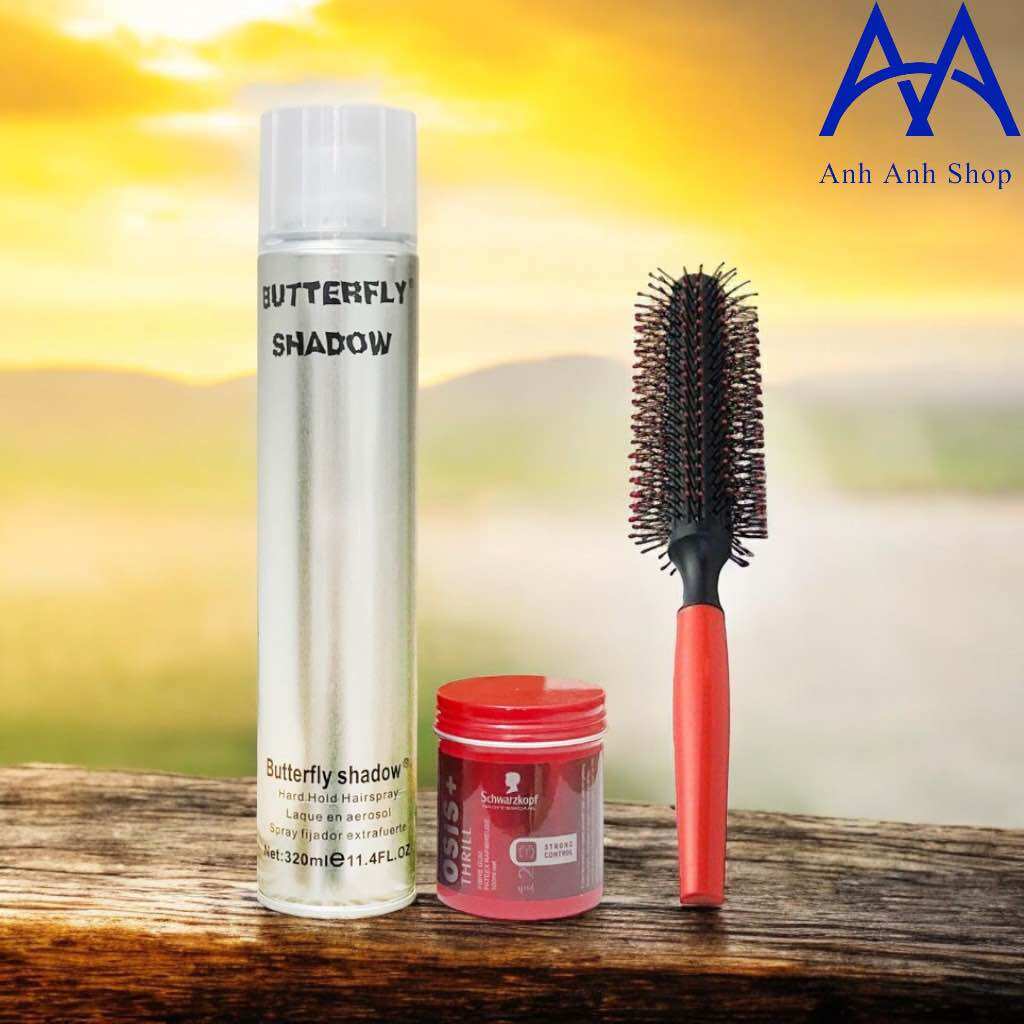 Combo Gôm chính hãng Shadow và Sáp Vuốt Tóc osis + tặng 1 lược tròn tạo kiểu
