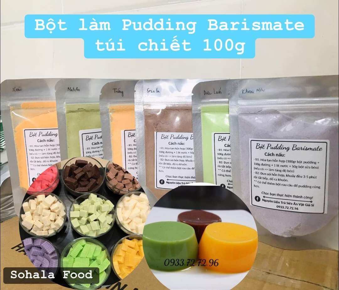 Bột Làm Pudding/Plan Barismate Túi 100gr vị Khoai Môn