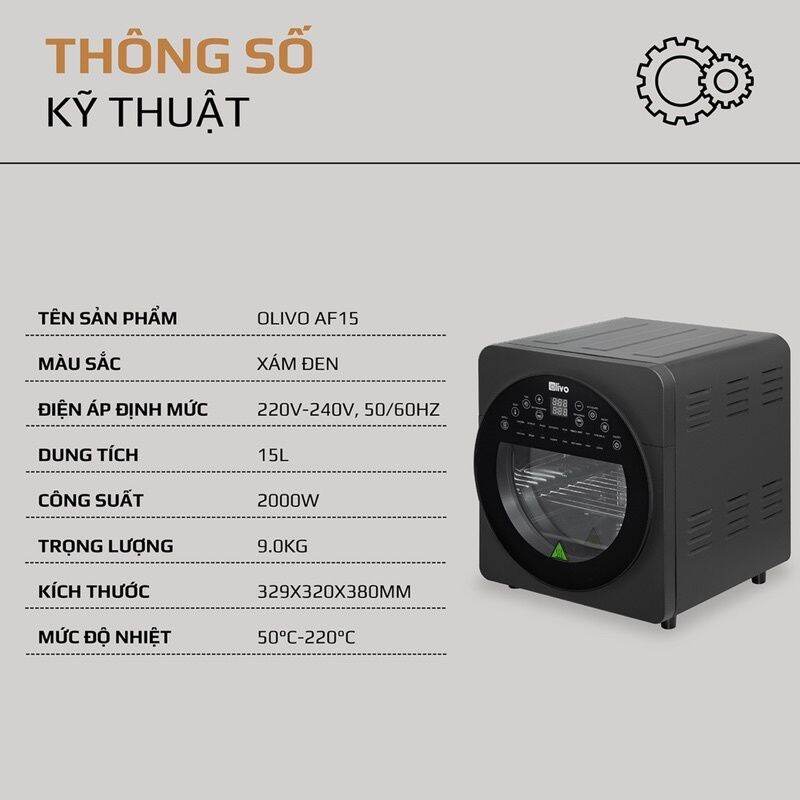 Nồi chiên không dầu OLIVO AF15