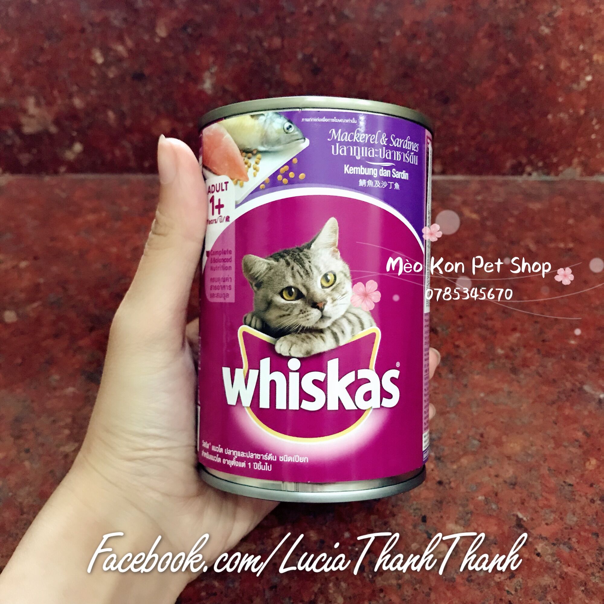 [HCM]Thức ăn mèo Pate Whiskas lon đủ vị 400gram