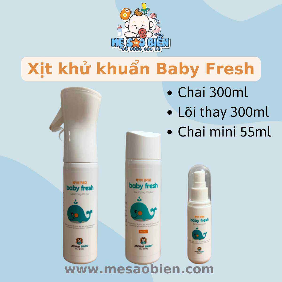 Xịt diệt khuẩn khử mùi Baby Fresh xịt khuẩn đồ chơi cho bé Joona baby