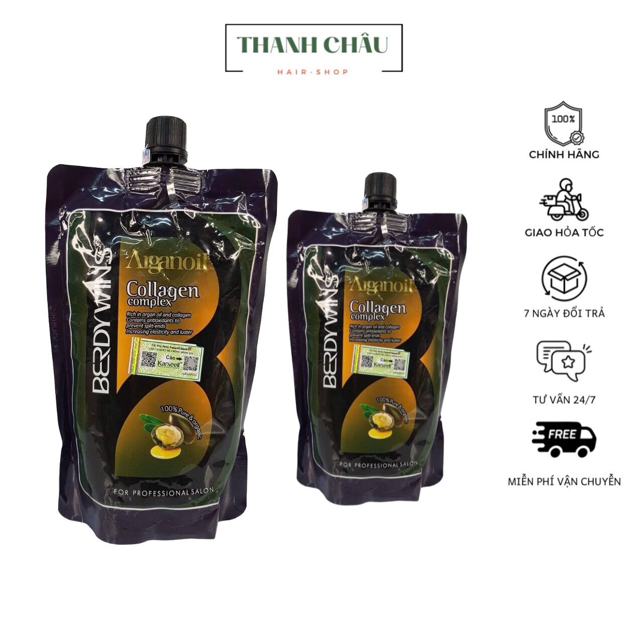 Hấp phục hồi arganoil colagen complex berdywin 500ml