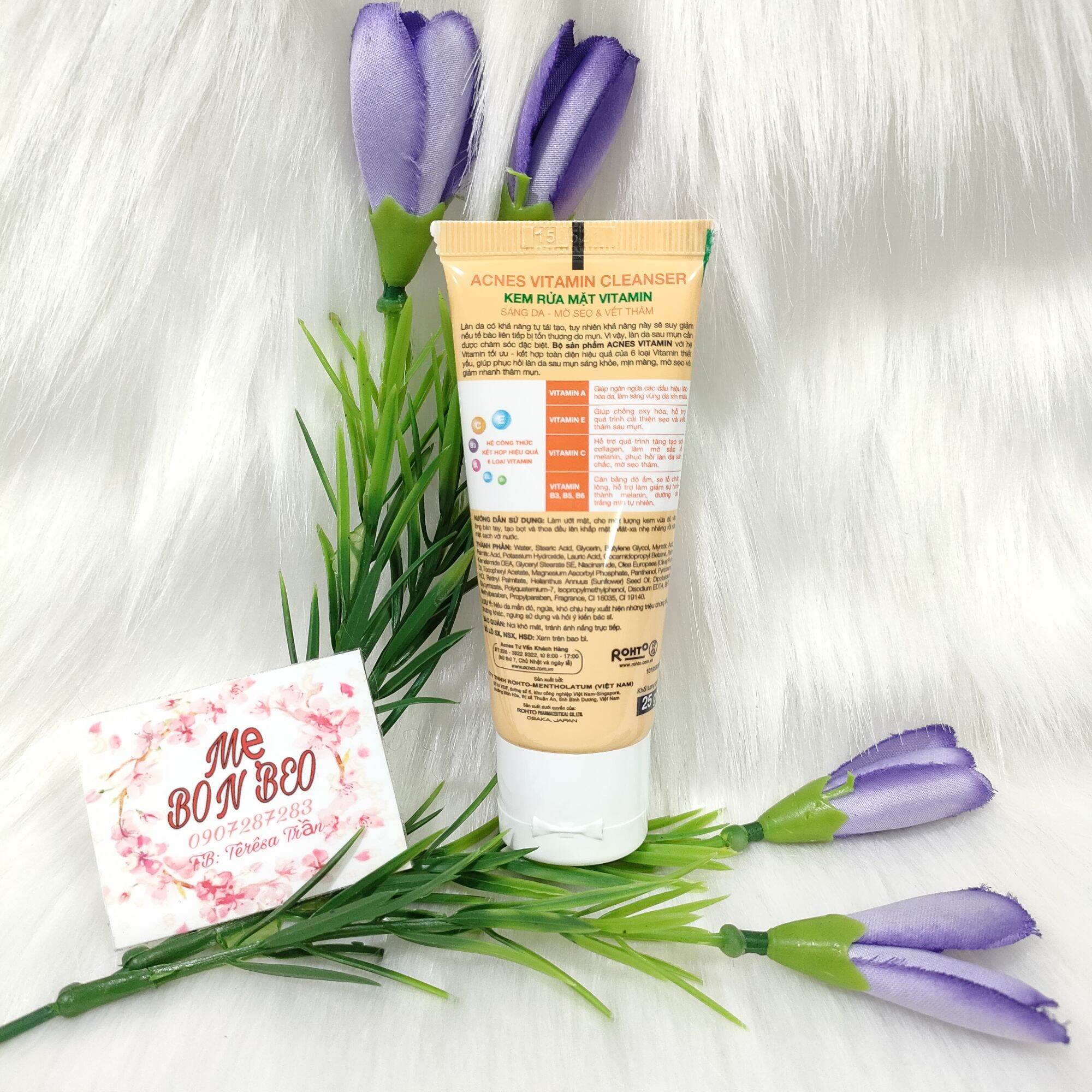 (Mẫu thử 25g) Sữa rửa mặt sáng da mờ thâm vitamin Acnes Cleanser