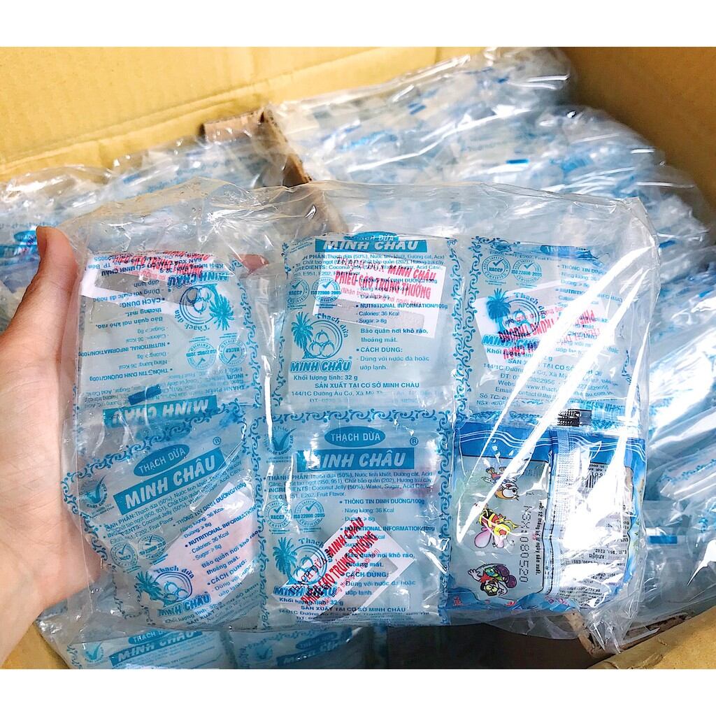 Combo 22 Gói thạch dừa ăn liền Minh Châu ( thạch dừa tuổi thơ  )