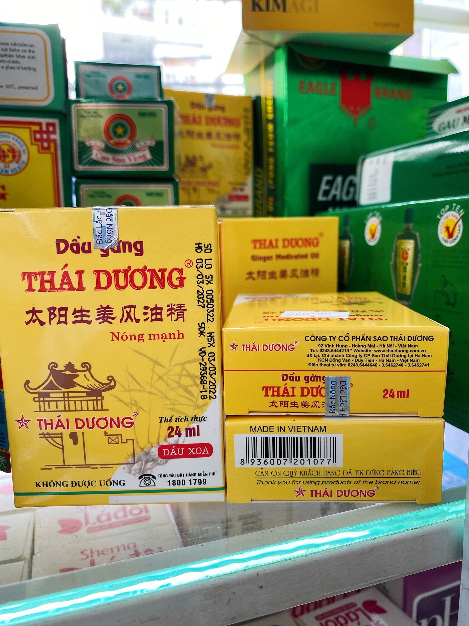 Dầu gừng Thái Dương nóng mạnh 24ml (chính hãng, date cực xa)