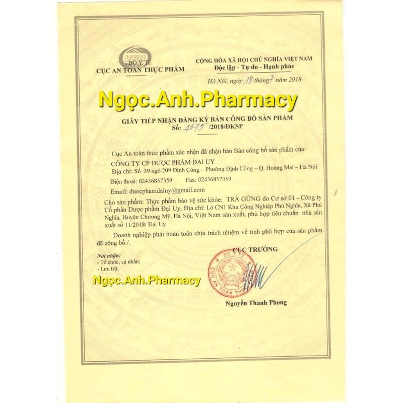 Trà Gừng Đại Uy (hộp 10 gói)
