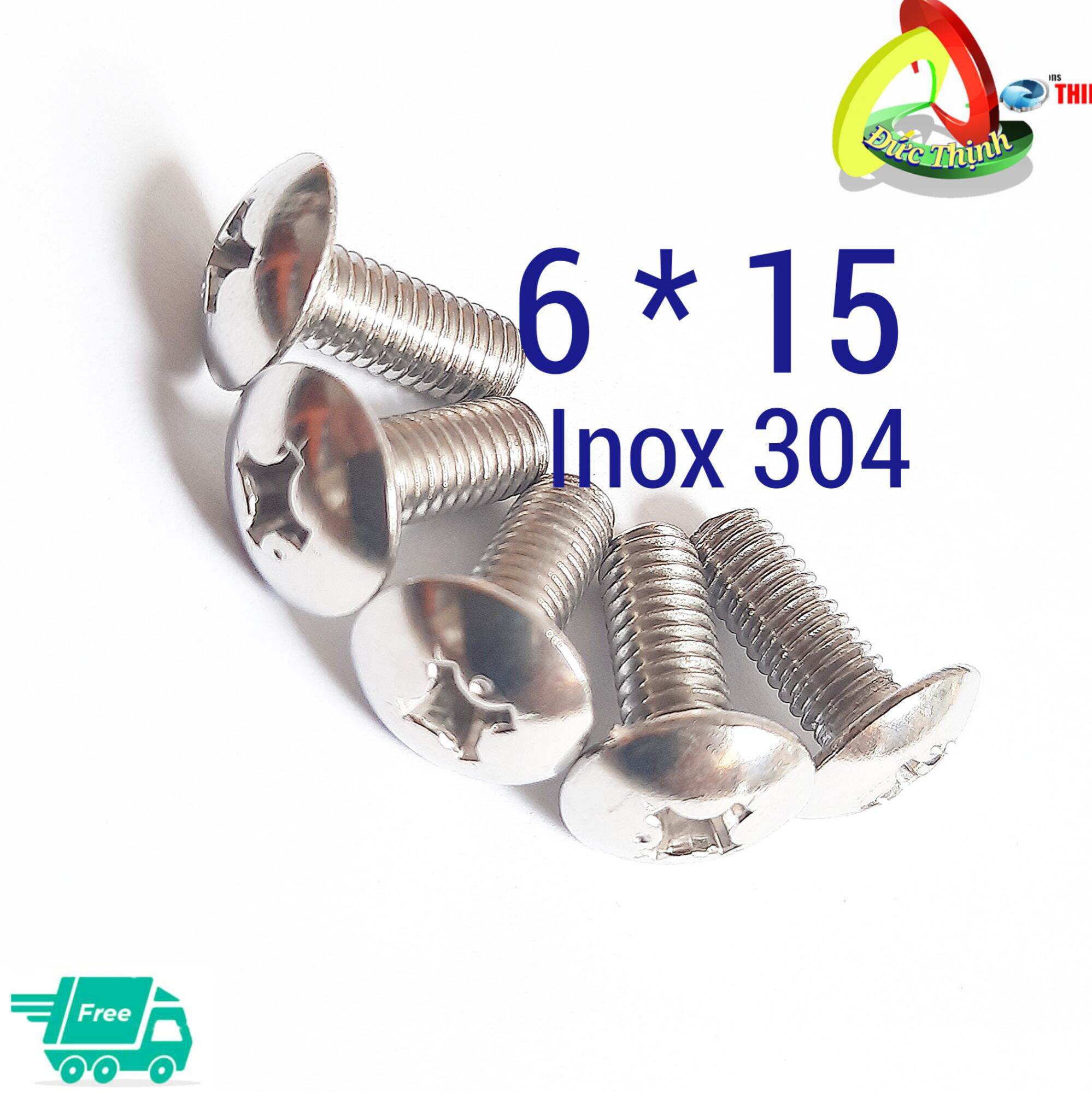 20 Con Vit inox 304 cao cấp M6 * 15 { Đầu dù ren mịn } có thể mua 20, 50 hoặc 100 con sẽ rẻ hơn