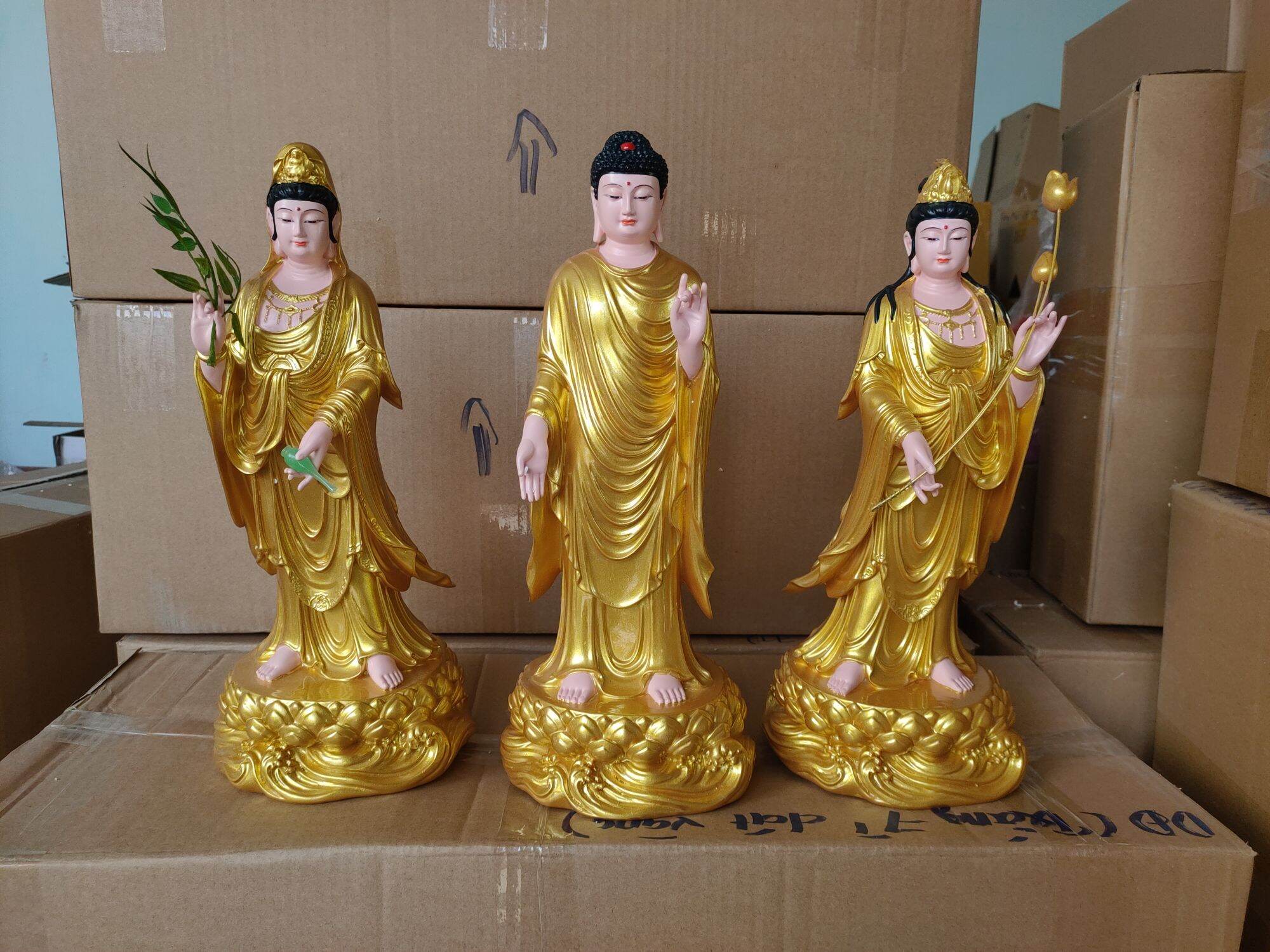 Tượng Tây Phương Tam Thánh cao 40cm