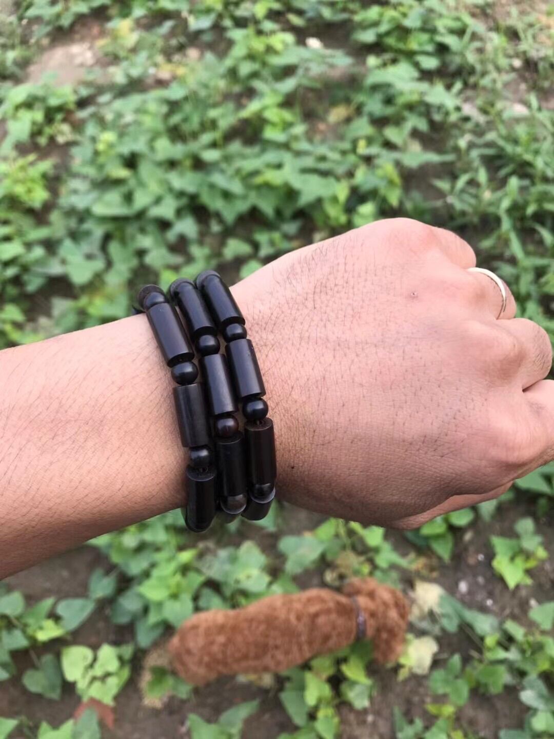 Vòng gỗ mun sừng đốt trúc