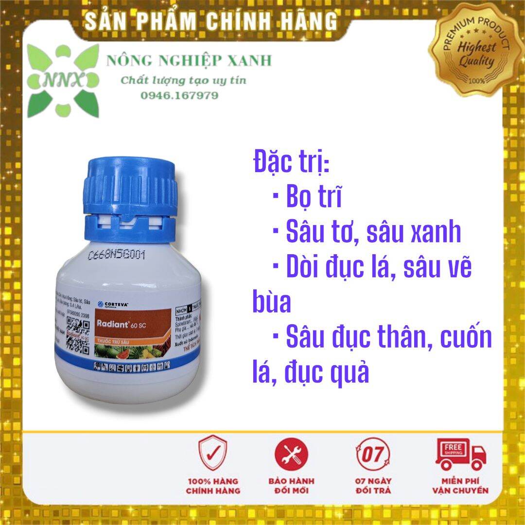 Thuốc Trừ Sâu Sinh Học RADIANT 60SC gói 15ml chai 30ml