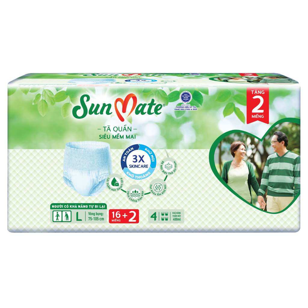 Tã Dán/Quần Người lớn Sunmate Siêu Khô Thoáng