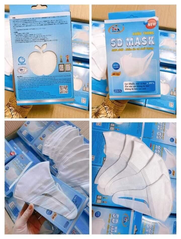 Combo 100 cái khẩu trang 5d mask nam anh quai vải