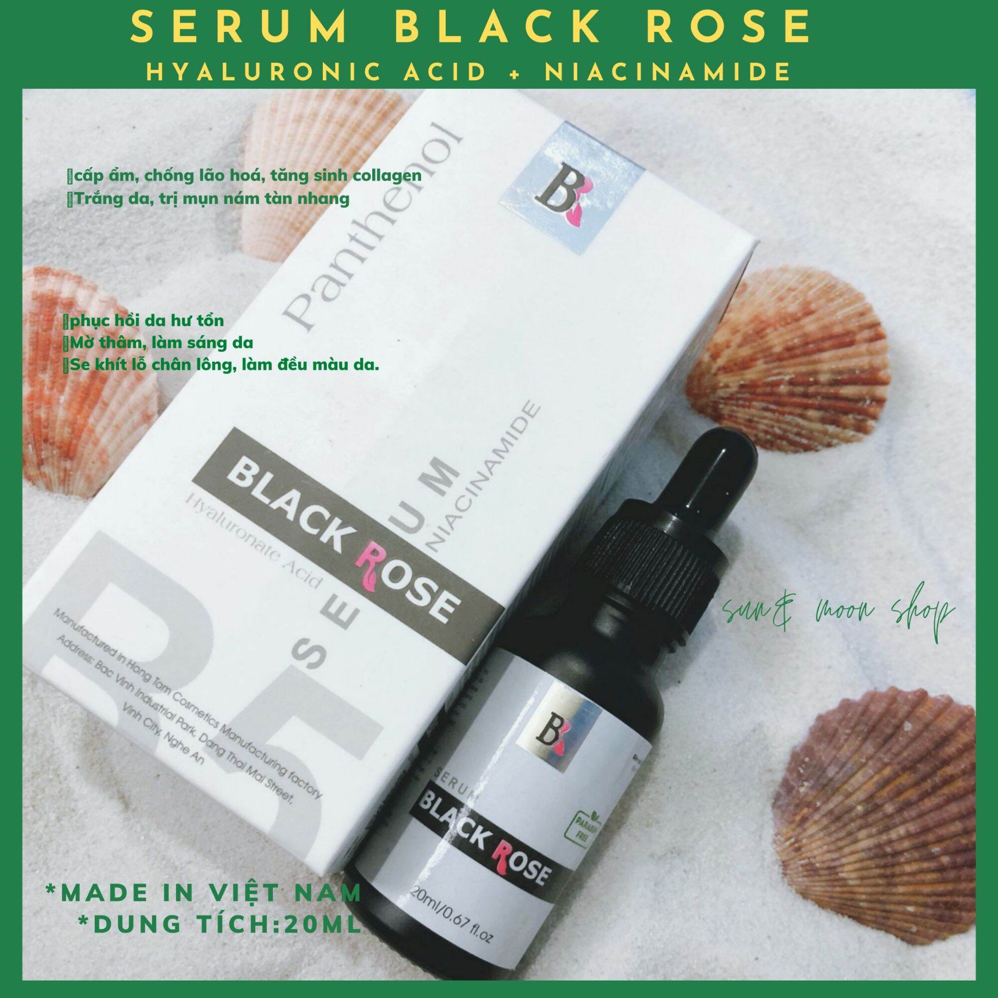 Serum Black Rose 20Ml Dưỡng Da Ngừa Mụn Sáng Da