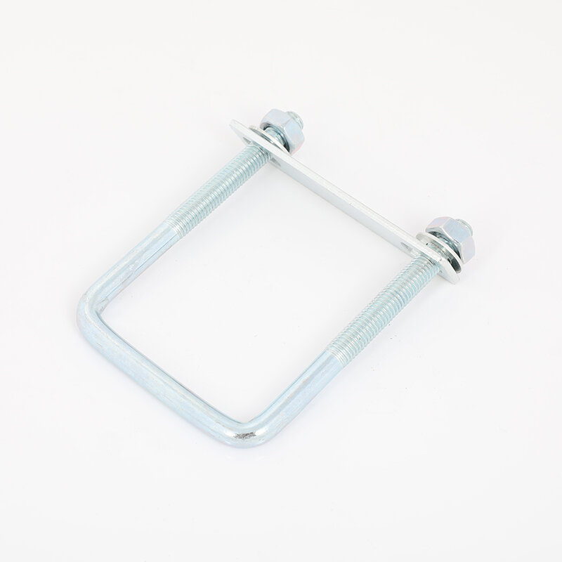 M8 Right Angle U-shaped Card U-Shaped Pipe Clamp Galvanized U-bolt Square Card Rectangular Buckle Pipe Clamp Hoop U-Shaped Card
