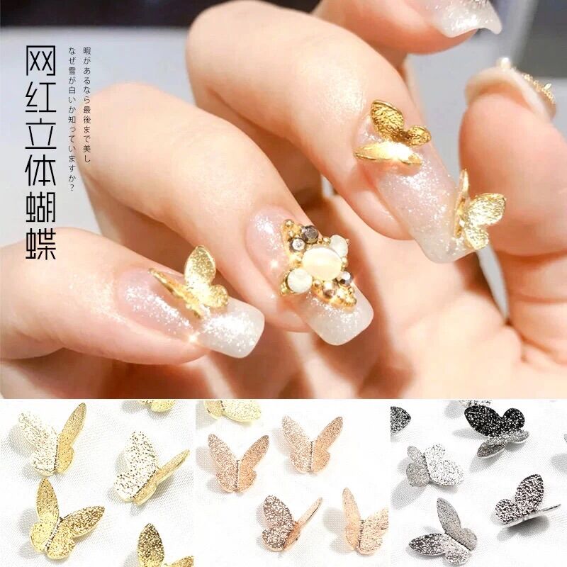 Charm bướm 3d, phụ kiện Nail( Giao màu ngẫu nhiên)