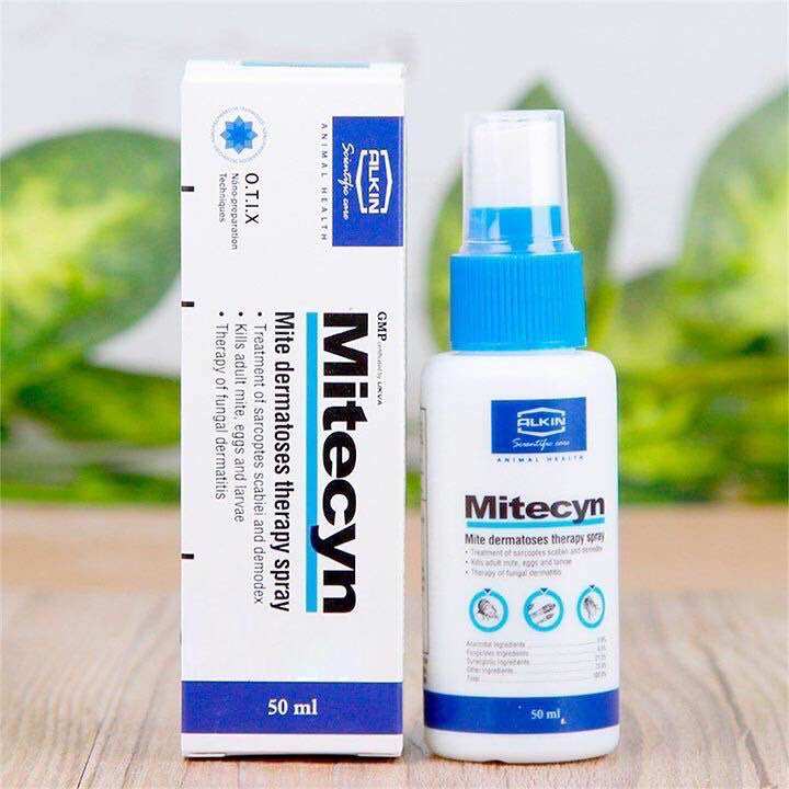 Mitecyn alkin | xịt ve, ghẻ, viêm da cho chó mèo | chai 50ml