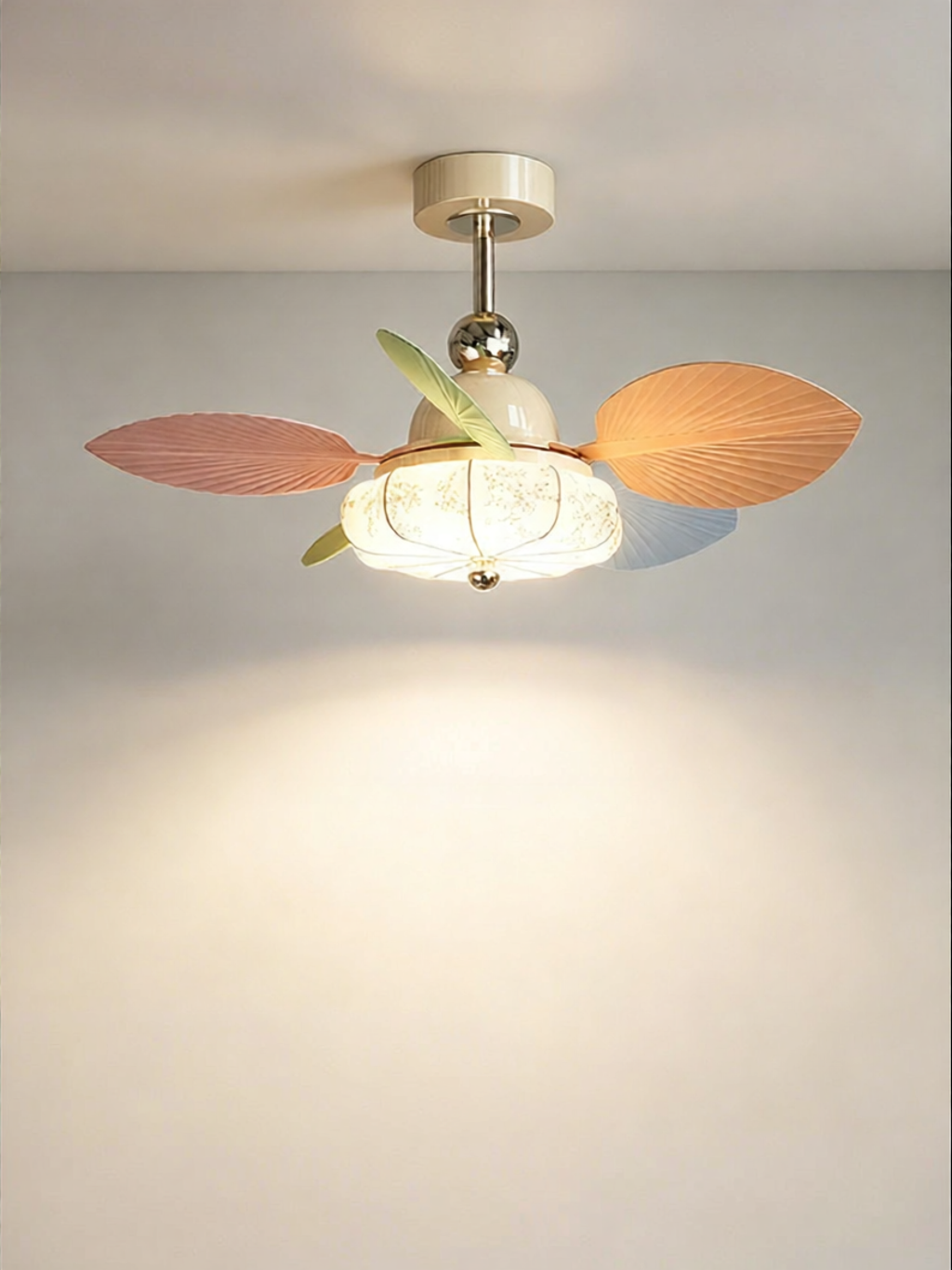 HUANGJIANG | Dopamine Colors Macaron Style Children's Room Ceiling Fan Light