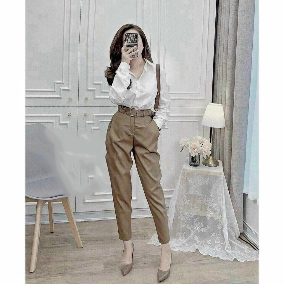 Quần tây công sở MIE baggy kèm đai