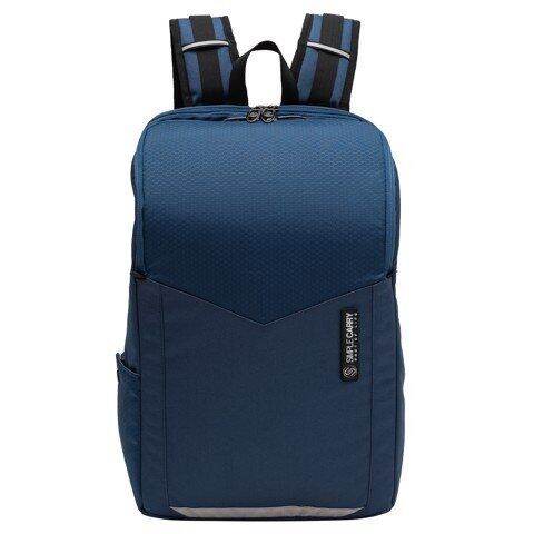 Balo laptop simple carry cao cấp credo 2 màu xanh navi vải trượt nước