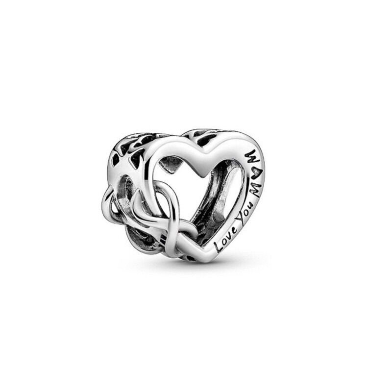 PANDORA ALE CHARM TIM VÔ CỰC BẠC S925 CAO CẤP