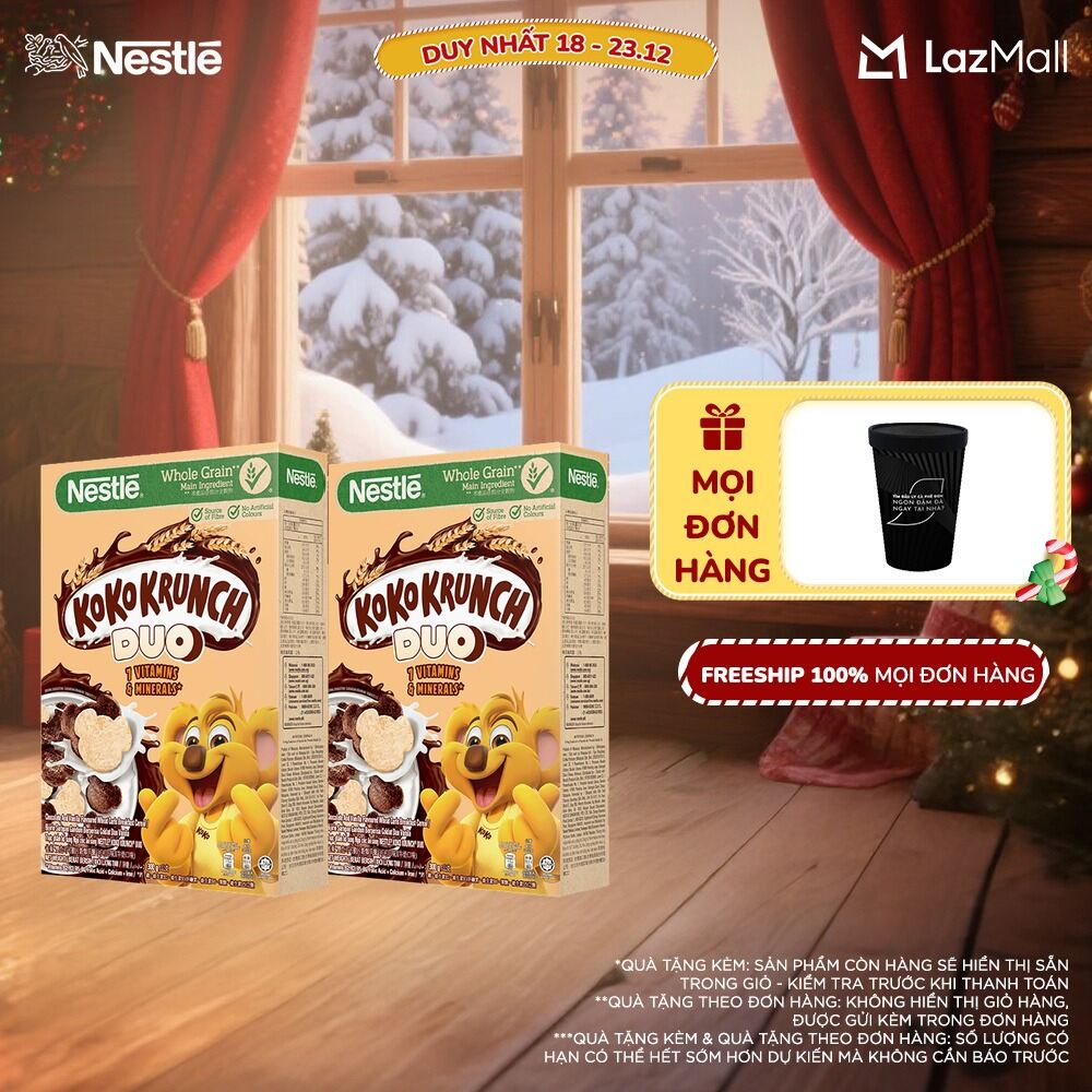 FREESHIP TOÀN QUỐC Combo 2 hộp ngũ cốc ăn sáng KOKO KRUNCH DUO Hộp 300g