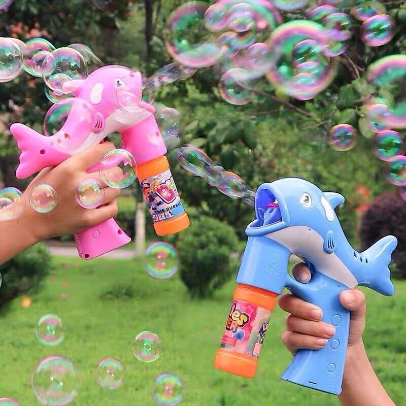 Đồ chơi bắn bong bóng hình cá heo cho bé - máy tạo bong bóng xà phòng