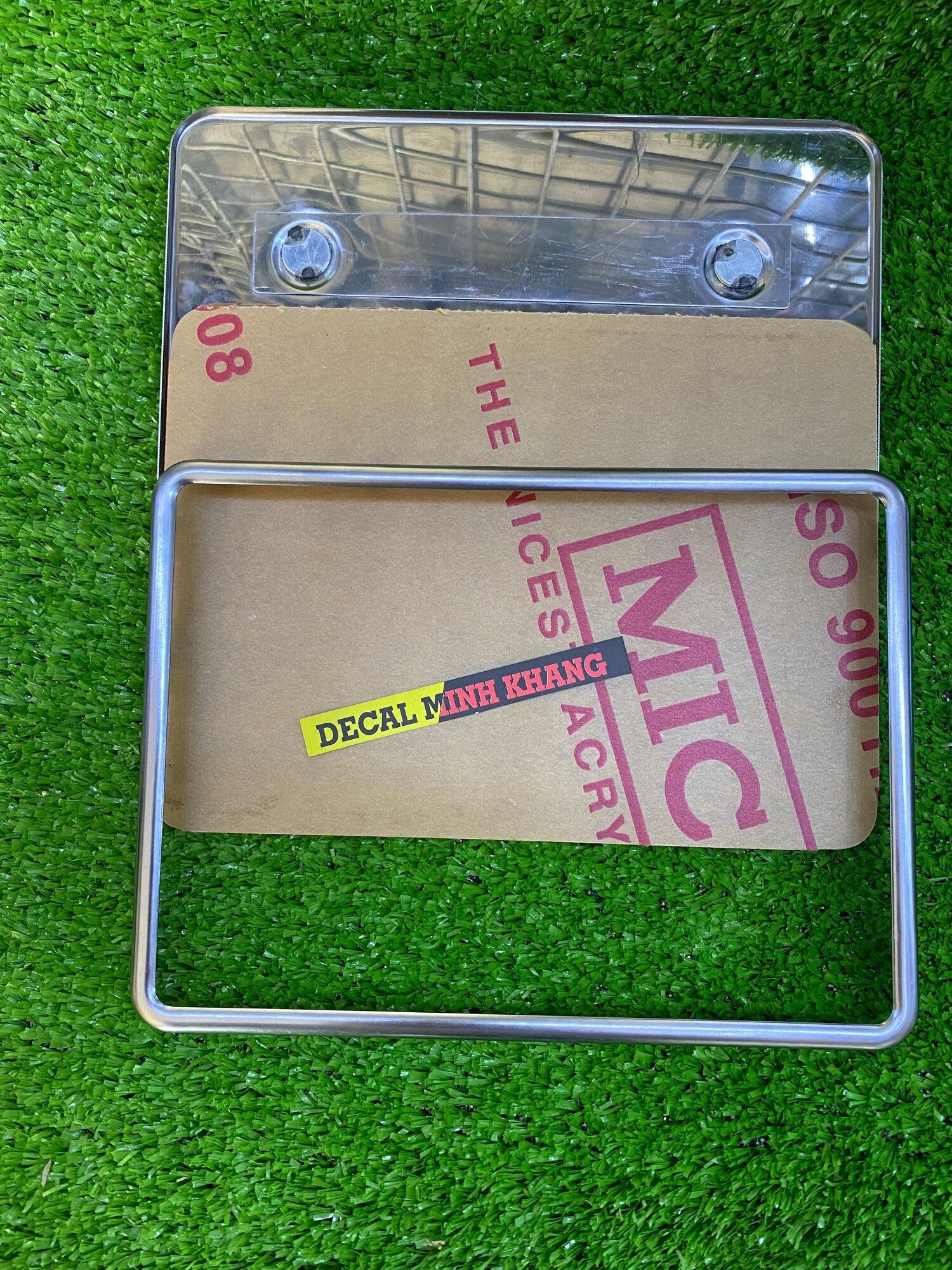 KHUNG BIỂN SỐ VIỀN INOX CAO CẤP ( bộ 3 món)