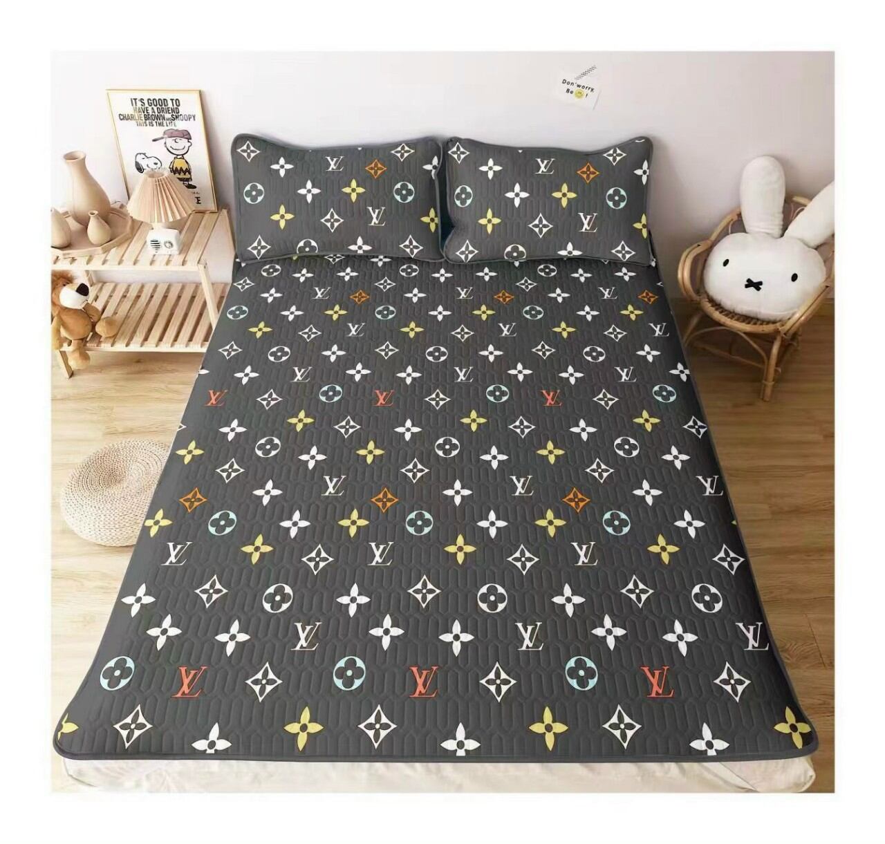 Chiếu điều hòa Telcel mủ cao su non 1m6x2m xanh mát lạnh tặng kèm 2 vỏ gối