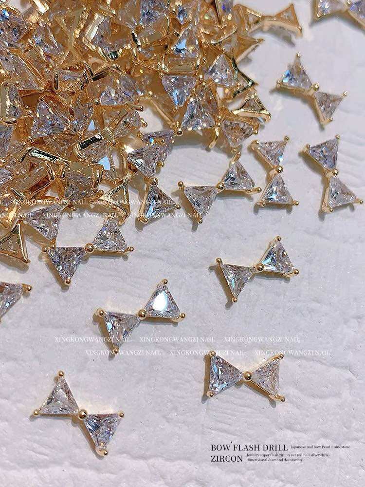 Charm nơ vàng kiểu sang chảnh m27 set 4viên