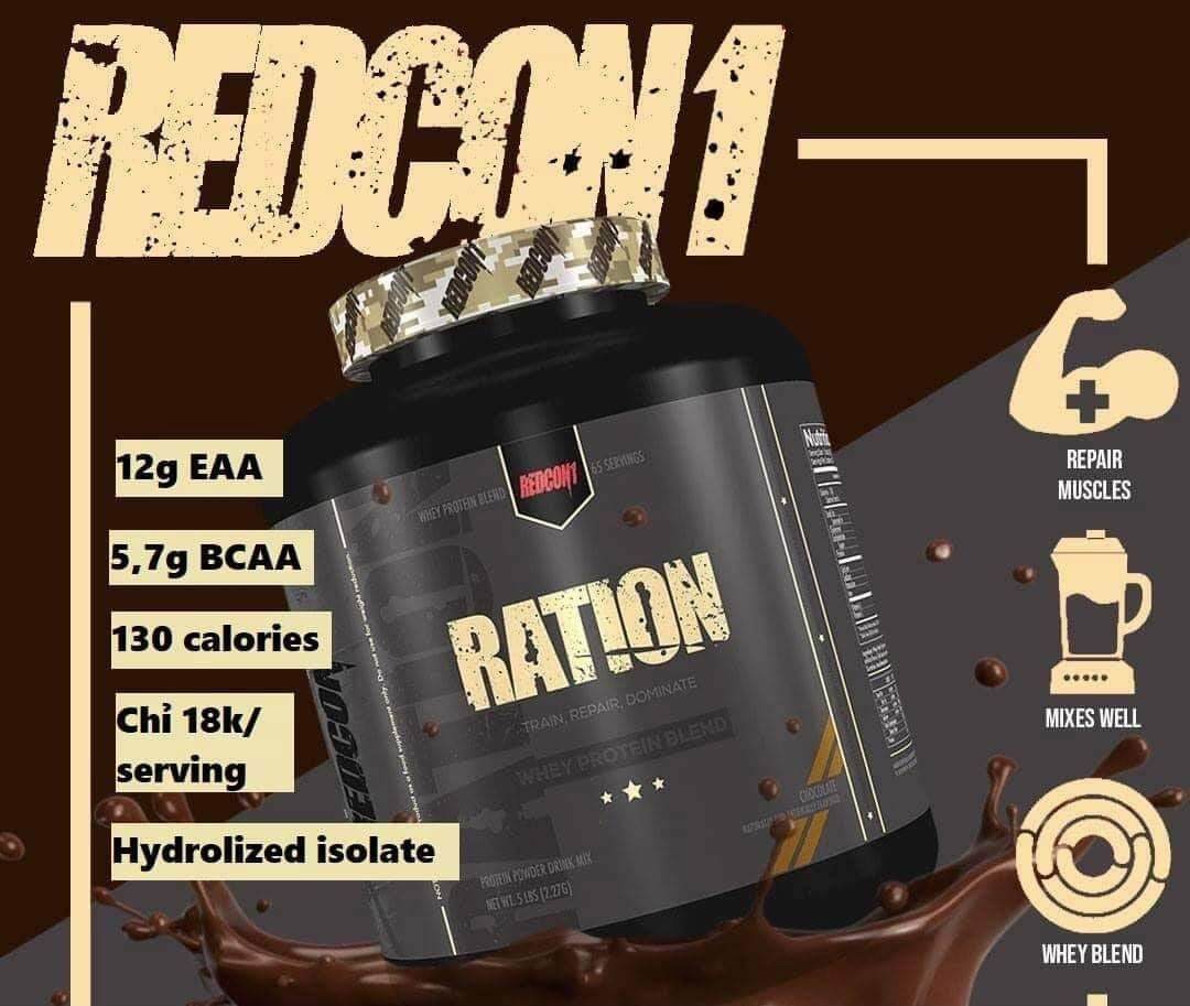 REDCON1 RATION WHEY PROTEIN HYDROLYZED TĂNG CƠ GIẢM MỠ ĐẲNG CẤP 65 SERVING