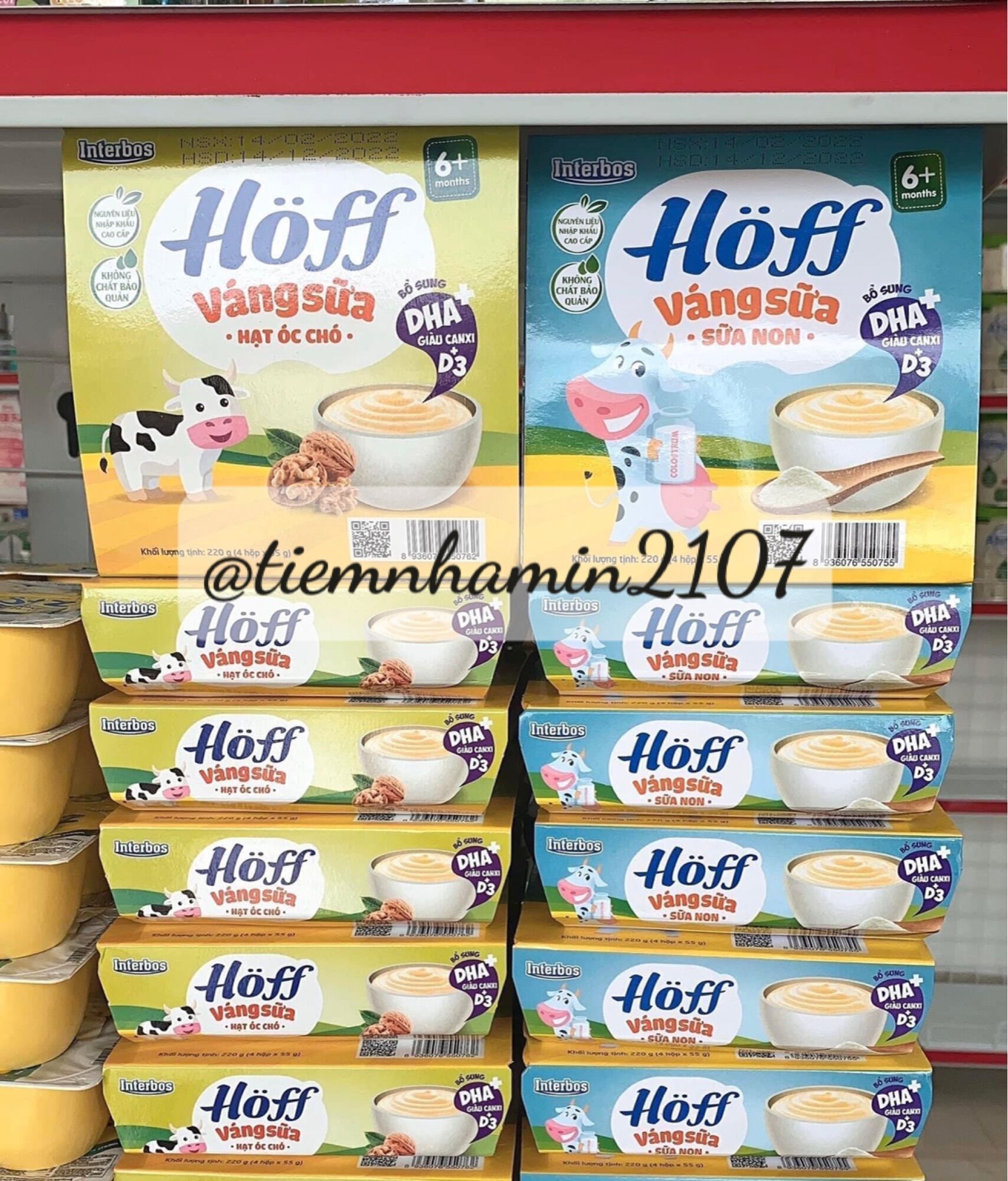 Váng sữa Hoff vị sữa non, hạt óc chó, hạt dẻ, vani