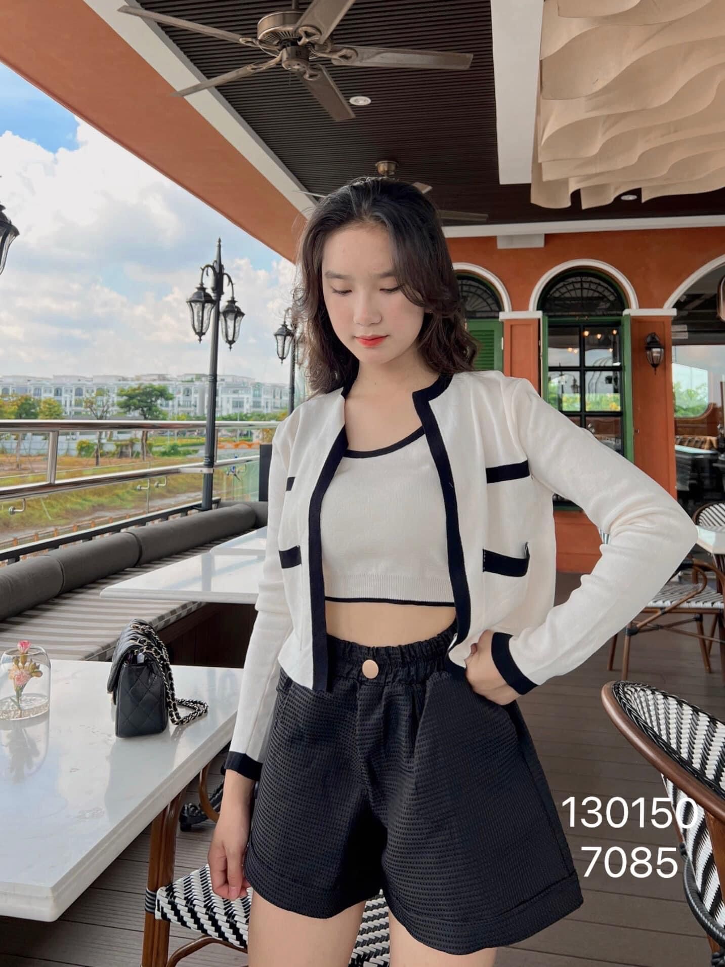 Set 2 món áo khoác phối viền + 2 dây viền