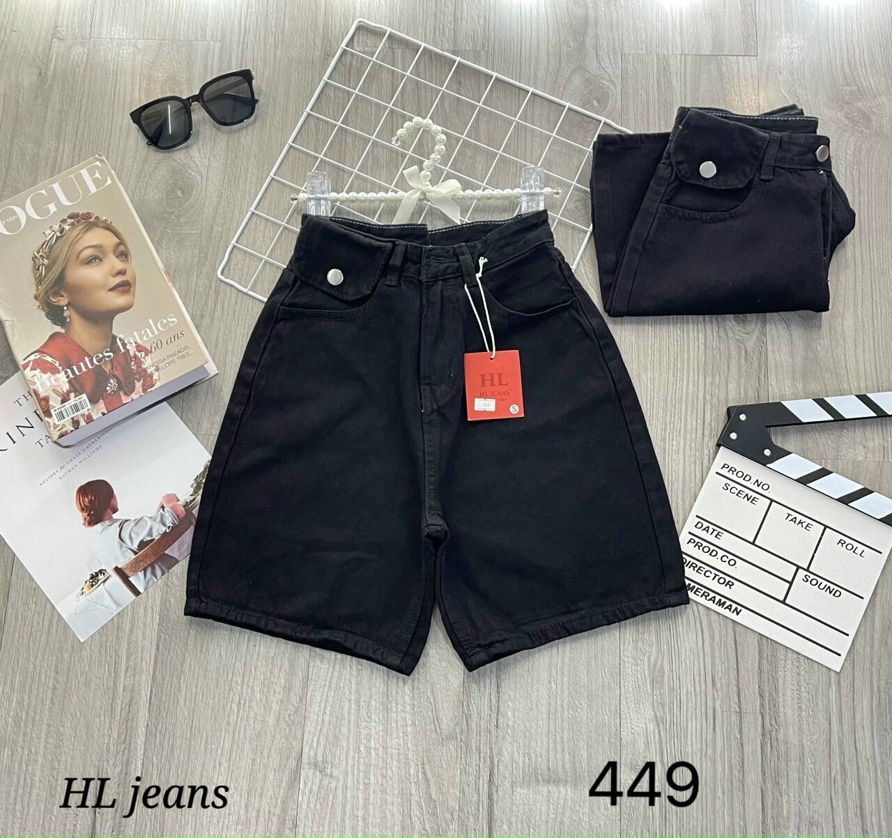 Quần jeans ngố lai cuốn túi nắp