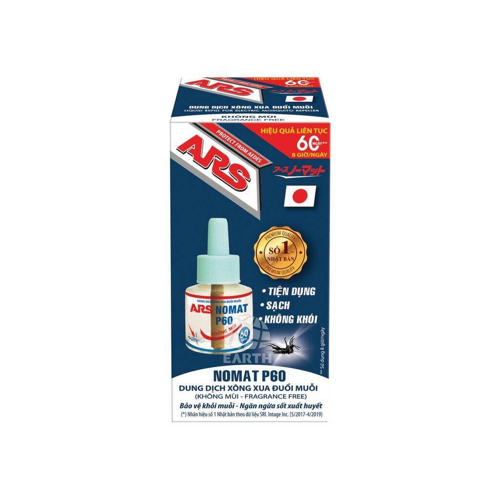 Chai dung dịch xông xua đuổi muỗi điện ARS Nomat P60 (refill/ dùng để lắp vào máy xông ..