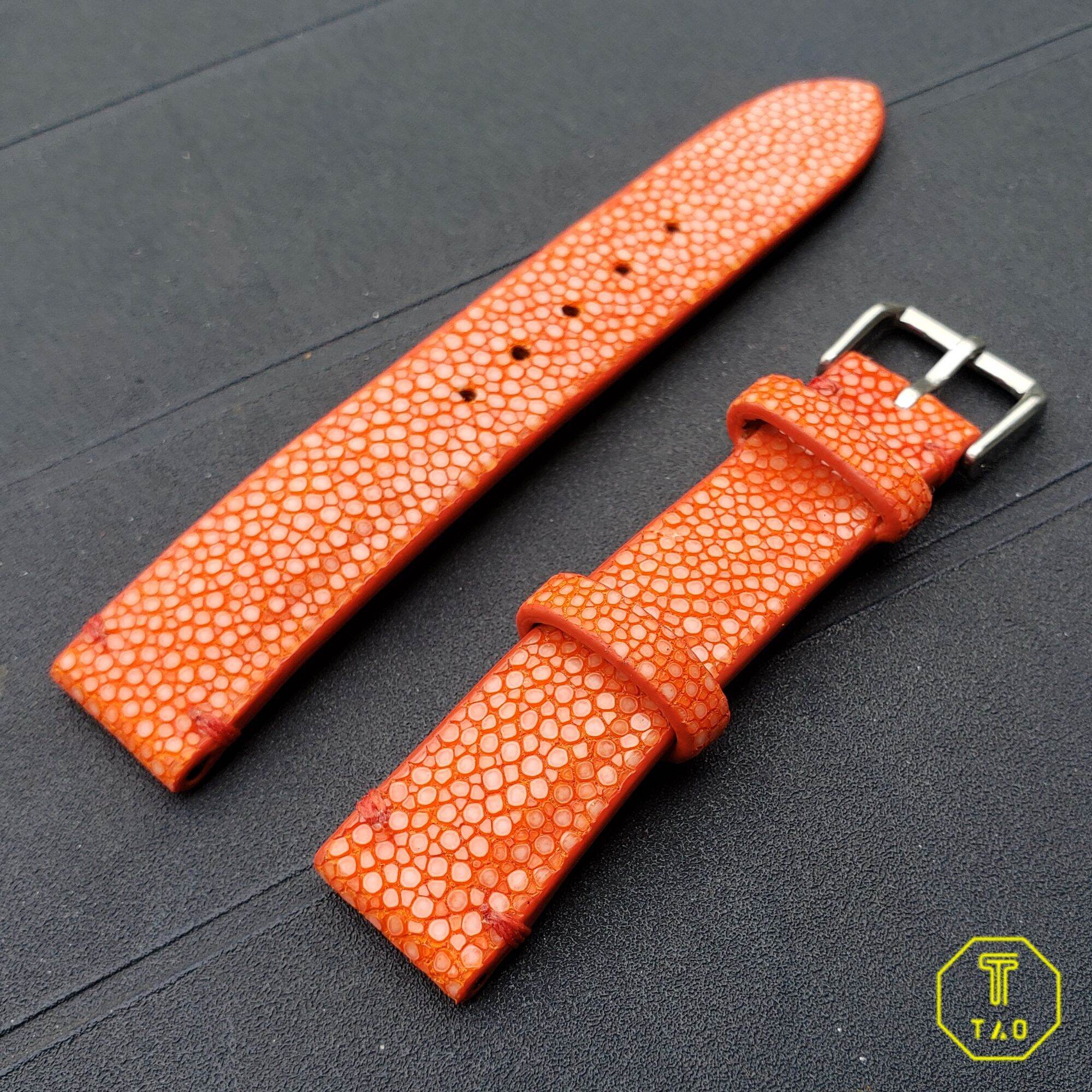 (Handmade) - Dây đồng hồ da cá đuối nhiều màu size 18-16