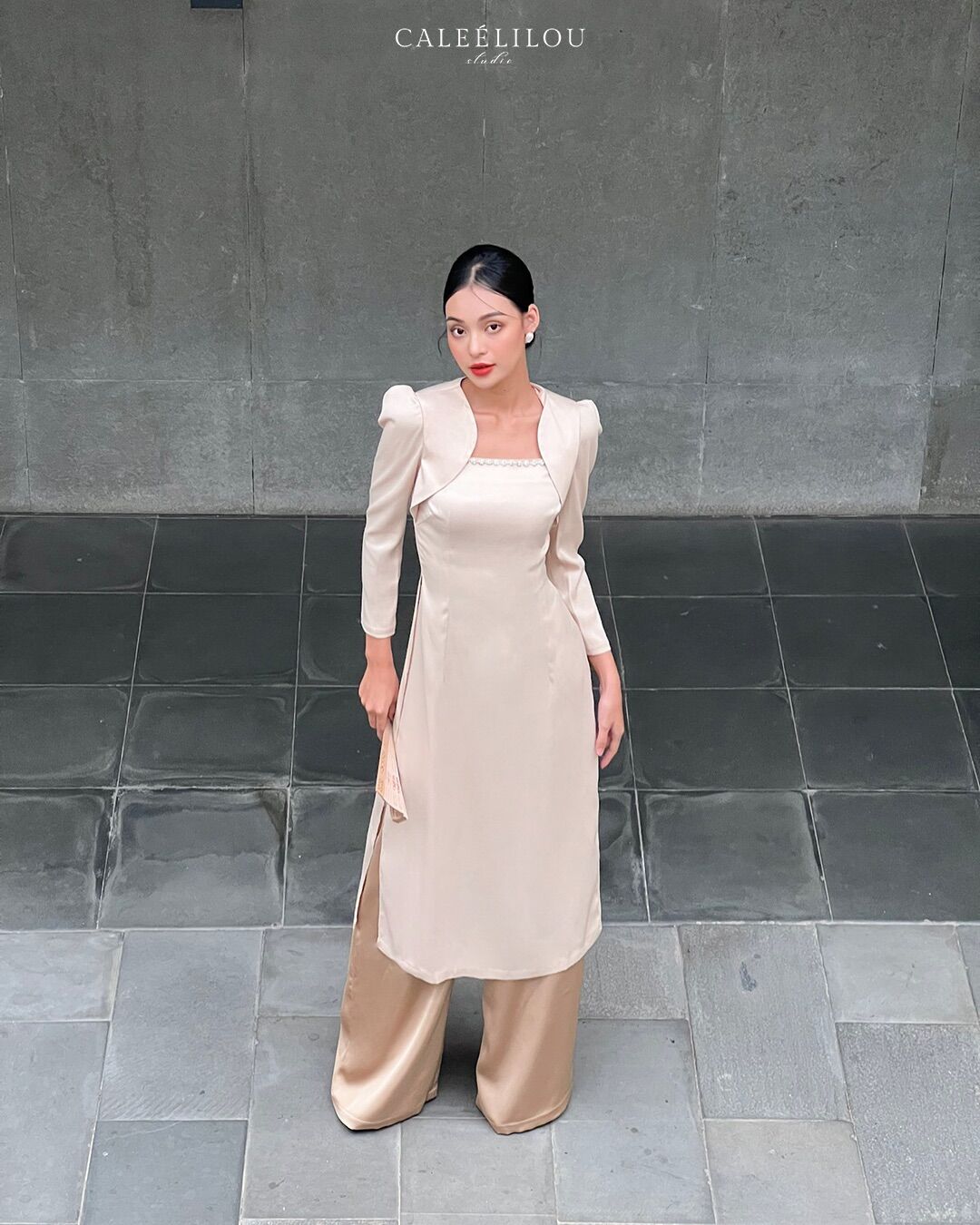 Caleelilou - Áo Dài Dạ Ngọc (kèm quần lụa)