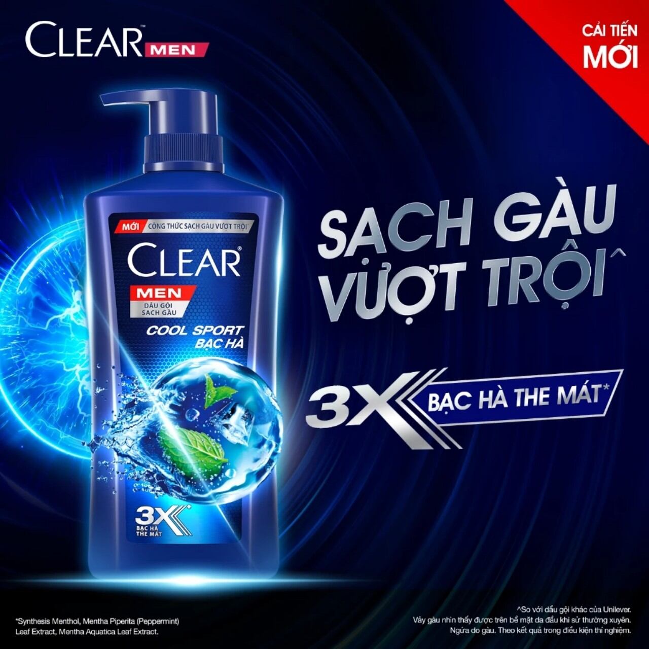 Dầu gội đầu clear men cool Bạc hà 900g