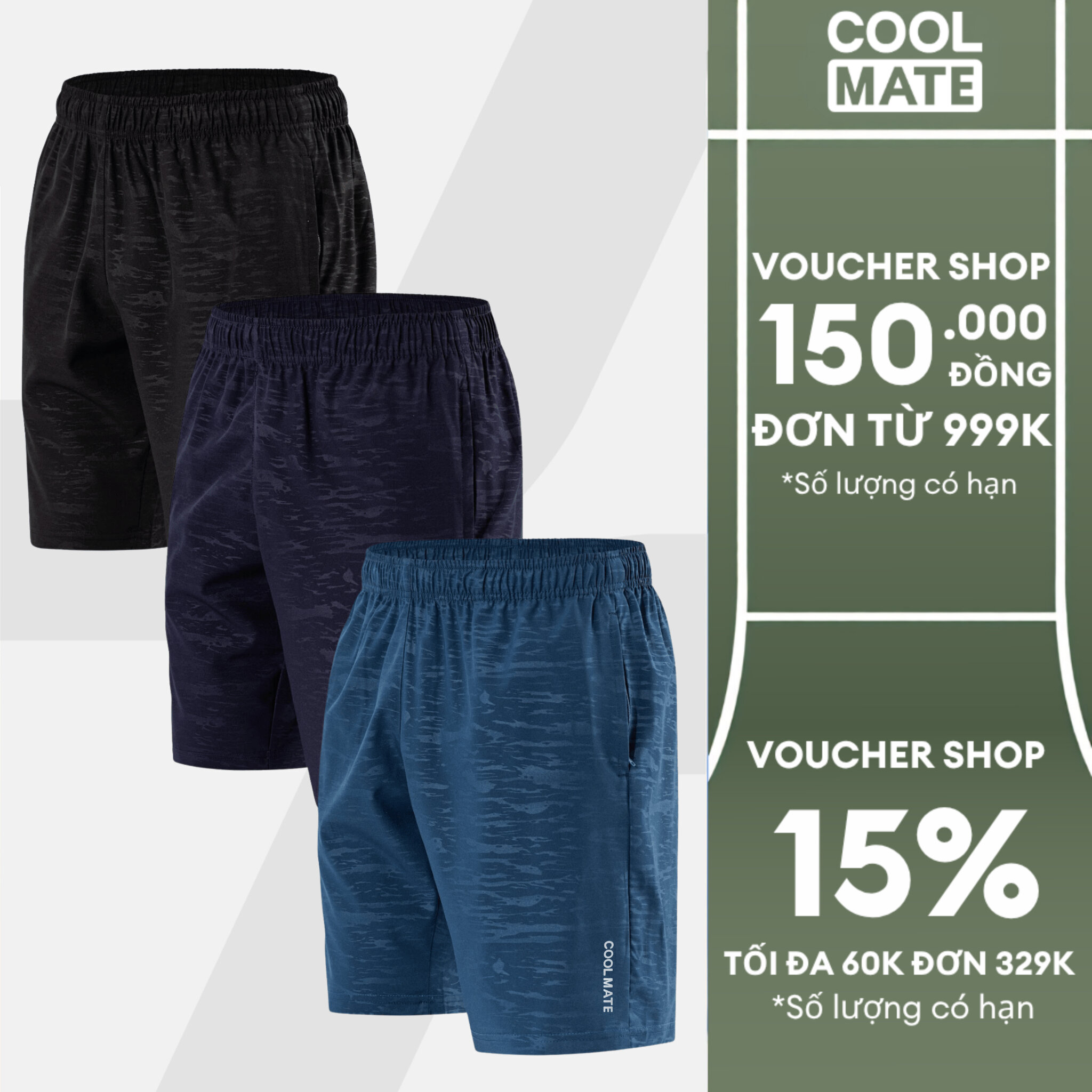 Combo 3 Quần Short nam thể thao đa năng, tập Gym, Pickleball Max Ultra Pro mềm, nhẹ, thoải mái vận động - Coolmate