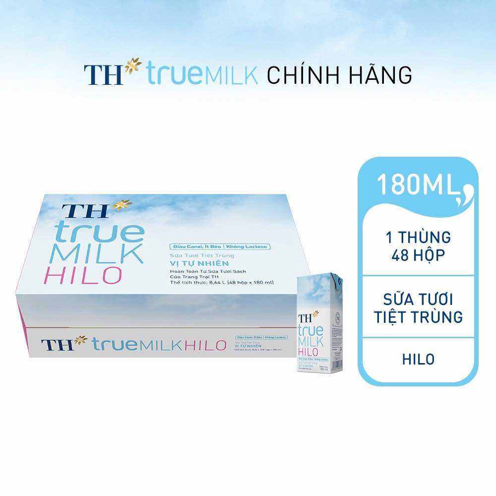 Sữa Tươi Tiệt Trùng Vị Tự Nhiên TH true MILK HILO 180 ml