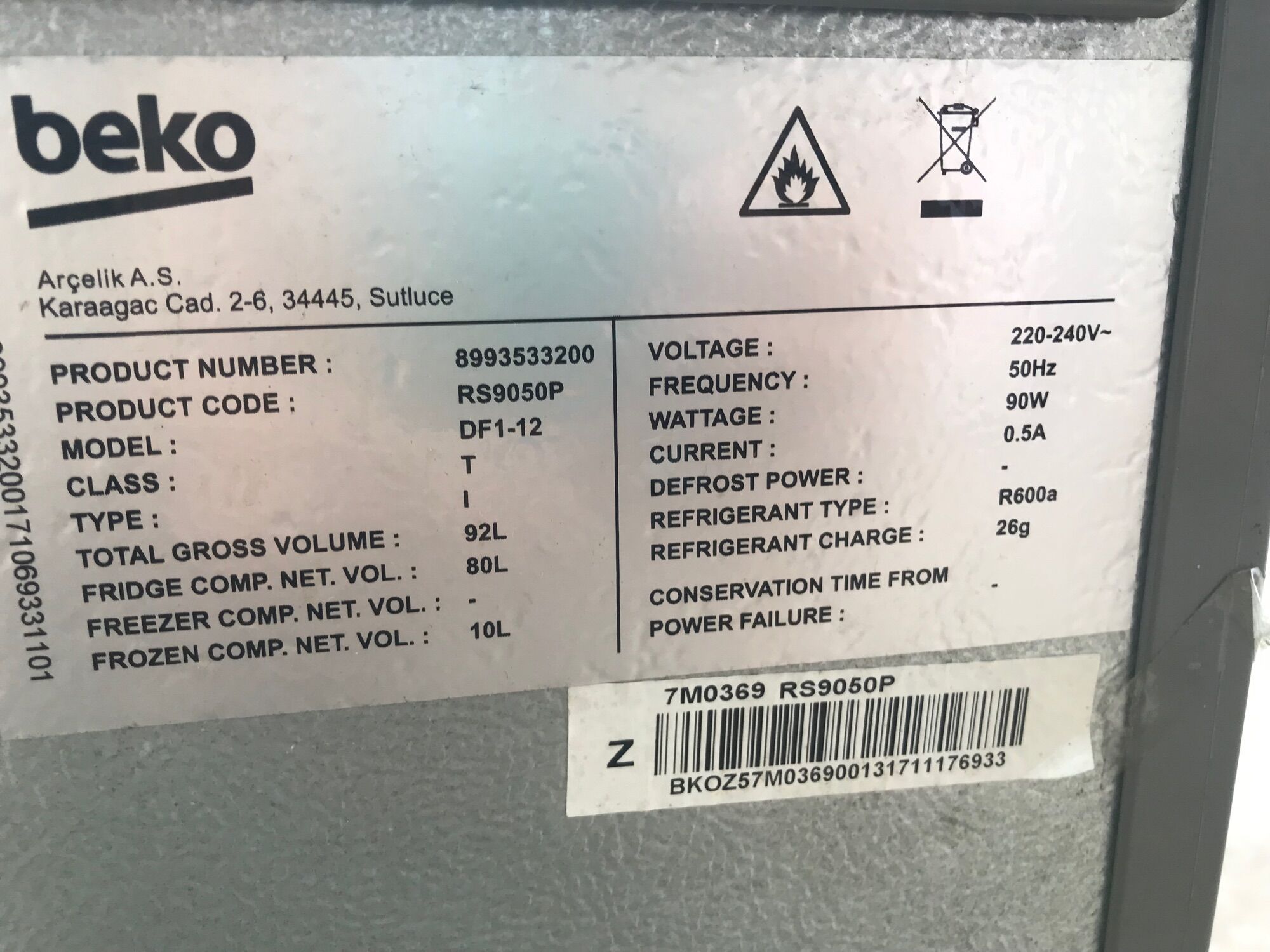 Tủ lạnh Beko 90 lít siêu lướt như mới