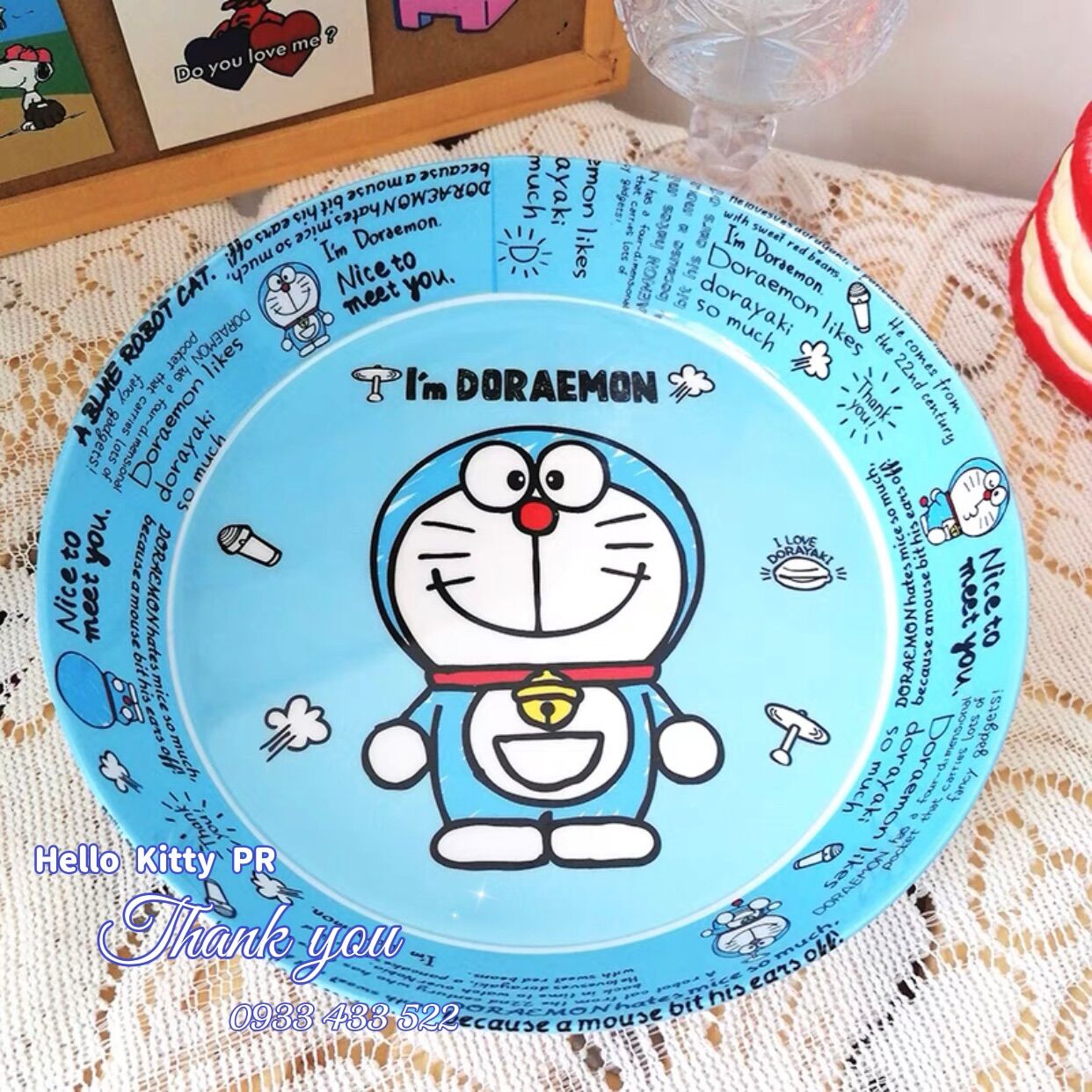 Dĩa lòng sâu Hello Kitty Doremon Doraemon