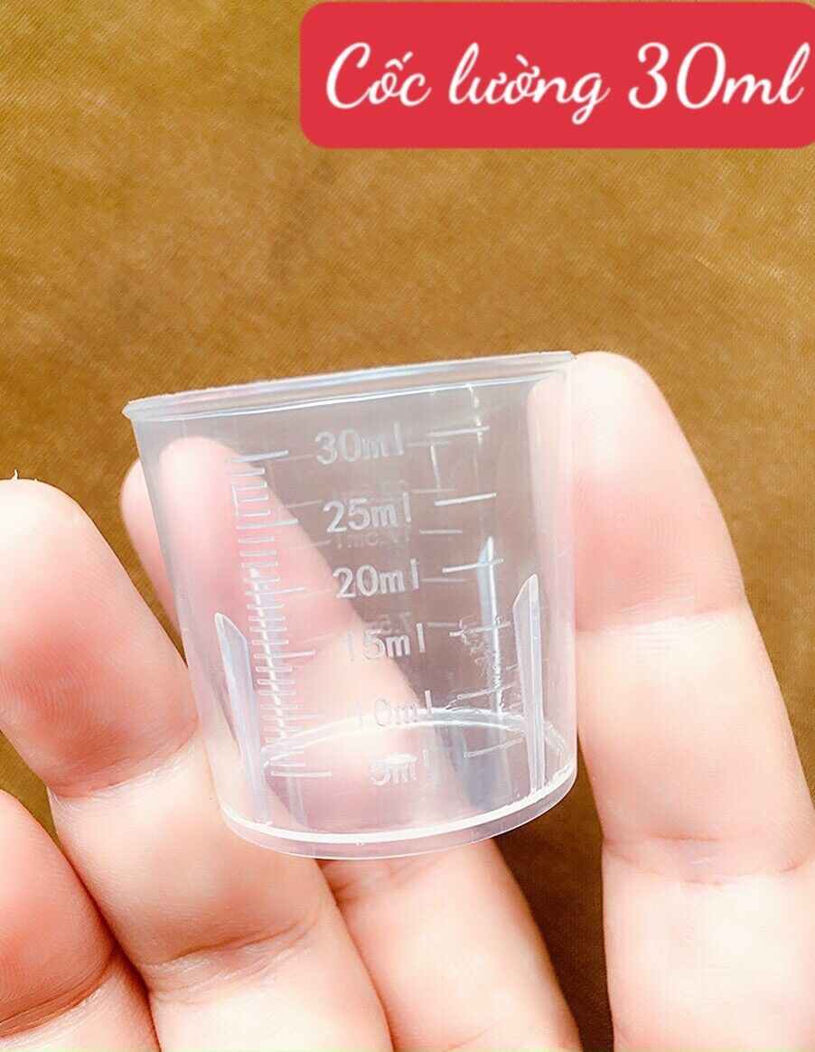 Cốc chia vạch 30ml dùng để đo lường mỹ phẩm, nước chế biến thực phẩm, nước, phân bón