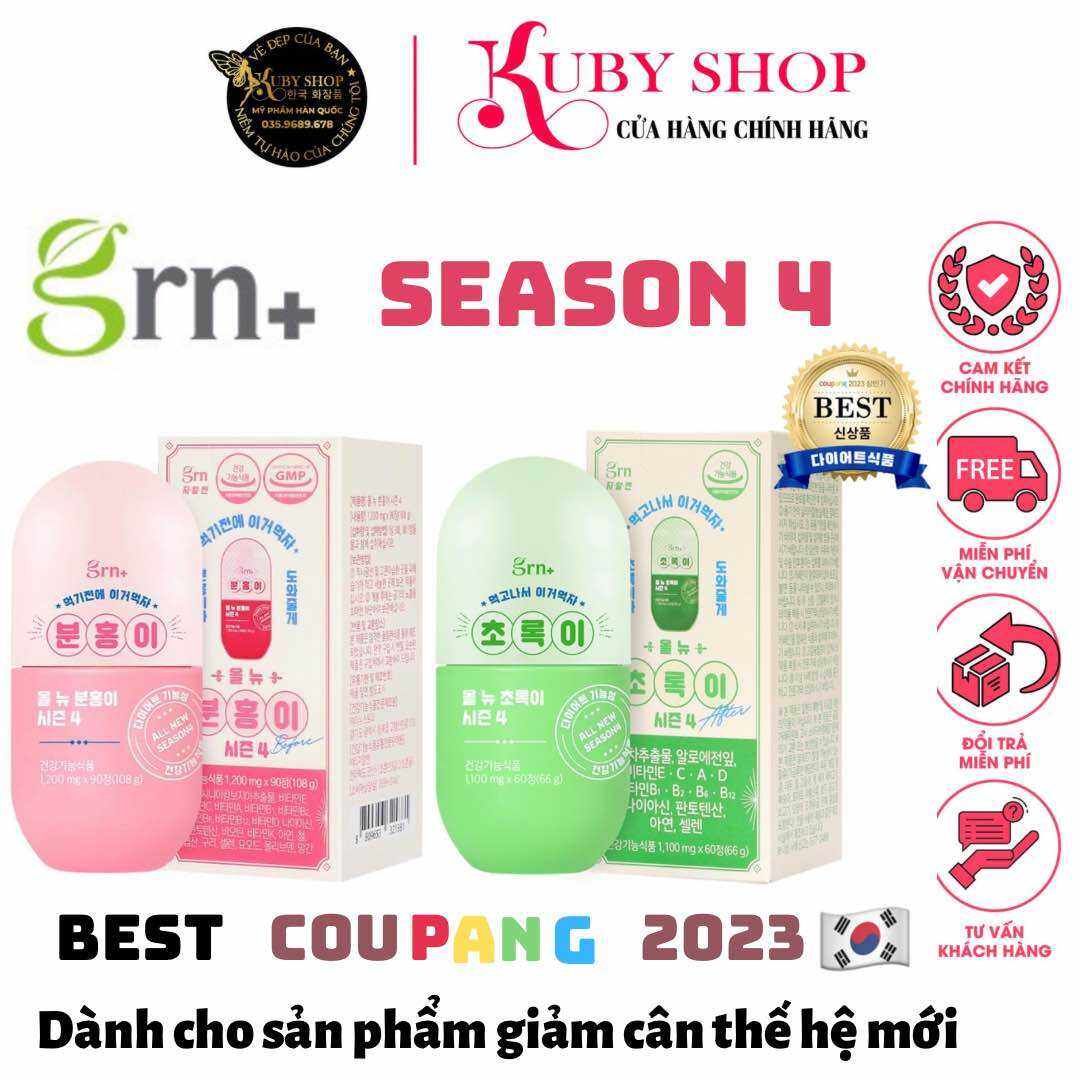 Viên Uống Giảm Cân Hàn Quốc GRN+ Season 4 giảm cân , giữ dáng không cần ăn kiêng