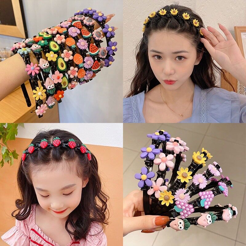 Bờm tóc , xược tóc, cài tóc cho bé đính hoa và quả, có kẹp, đáng yêu dành cho bé - MT7300